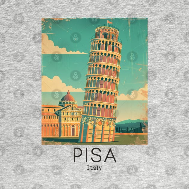 A Vintage Travel Illustration of Pisa - Italy by goodoldvintage